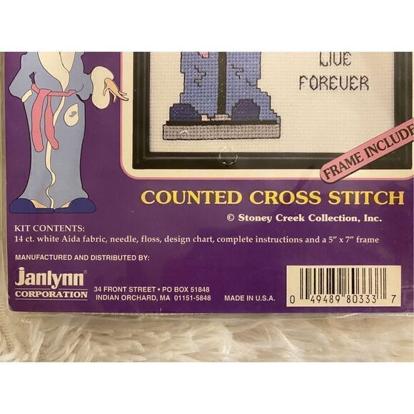 NEW Janlynn Aunt Tizzie Talks “Fat Cells” 5X7 Counted Cross Stitch Kit - Picture 3 of 8
